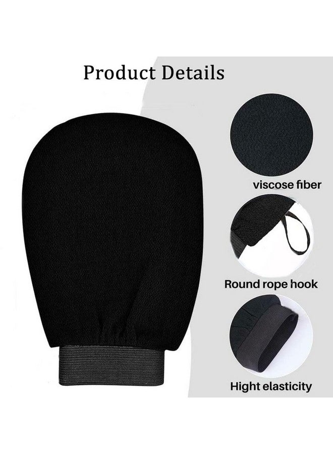 INOVERA (LABEL) Exfoliating Bathing Gloves - Shower Body Scrubber - Dual-Sided Cleaning Bath Scrubbers for Women, Men (Black) - Image 3