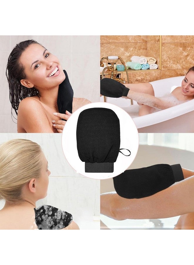 INOVERA (LABEL) Exfoliating Bathing Gloves - Shower Body Scrubber - Dual-Sided Cleaning Bath Scrubbers for Women, Men (Black) - Image 5
