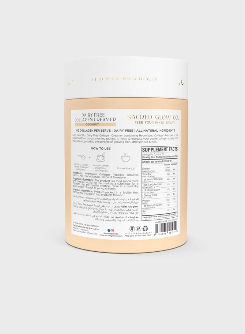 SACRED GLOW CO. Collagen Creamer Dairy Free Natural Coconut Flavour (17 Servings)