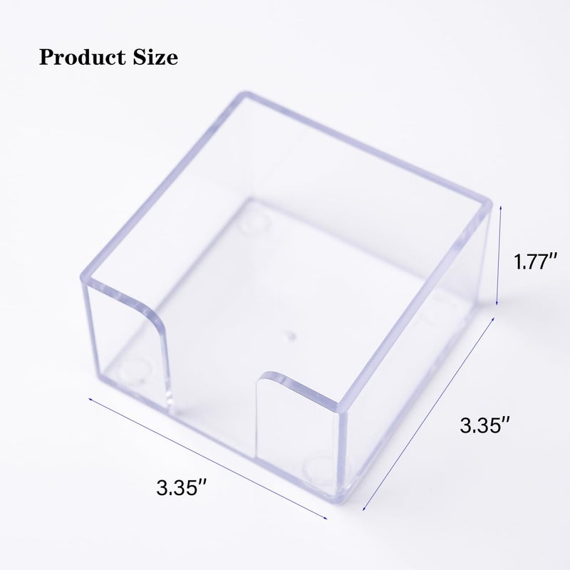 Dueecasebit Sticky Notes Holderï¼ŒClear Acrylic 3" x 3" Post it Note Holder Dispenser for Desk, Computer Screen, Classroom Office Organizer, Light Blue - Image 3