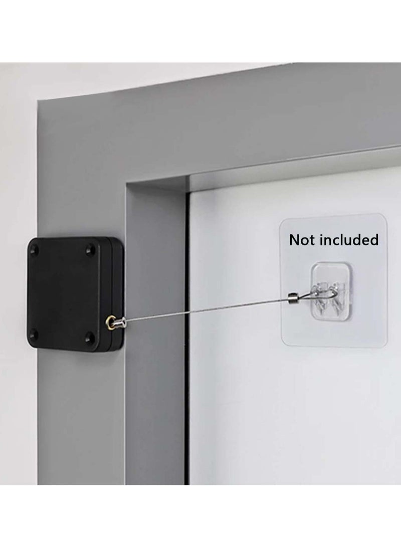 SYOSI Automatic Sensor Door Closer Punch-Free Multifunctional Door Closer Automatic Door Sensor Easy Installation Door Closer with Drawstring for All Doors - Image 2