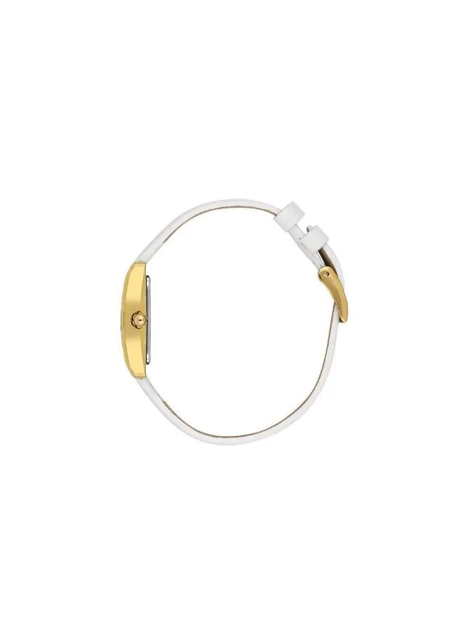 DANIEL KLEIN Women's Leather Gold Alloy Case Analog Silver Square Sunray Dial Japanese Quartz Premium 30 Meters Water Resistant