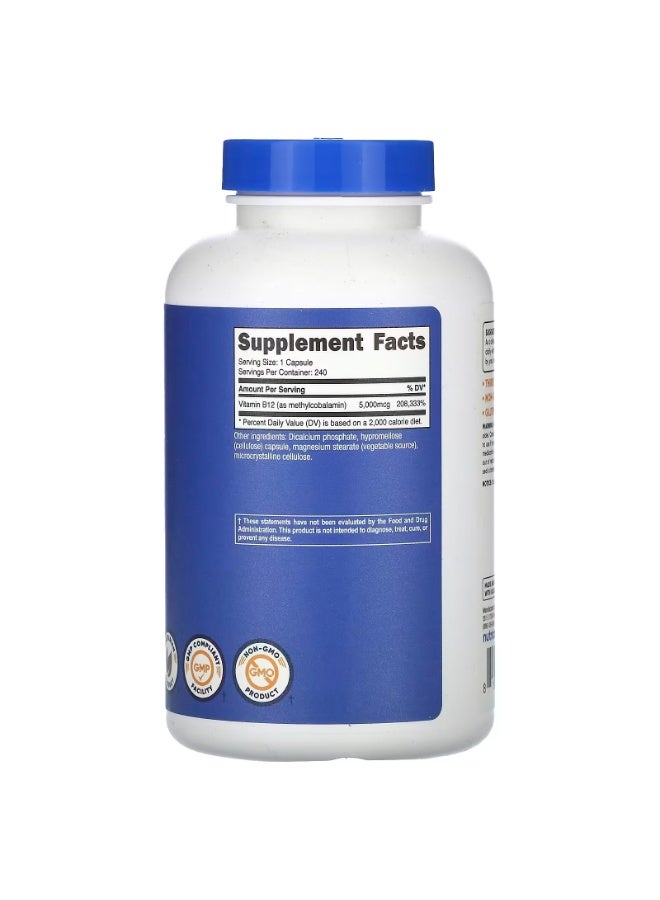 Nutricost, Vitamin B12, 5,000 mcg, 240 Capsules - Image 2