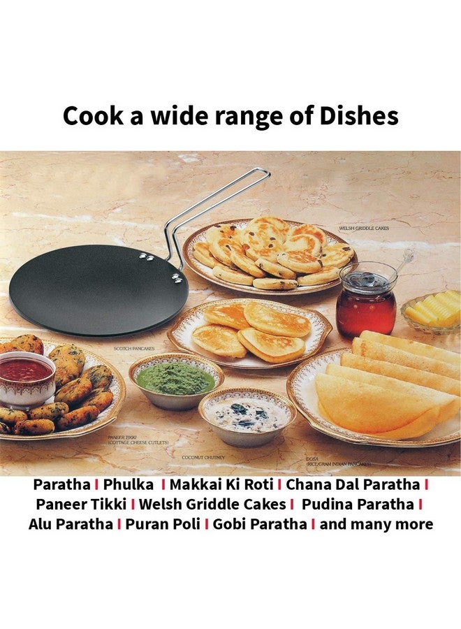 Hawkins Futura 22 cm Tava, Non Stick Tawa with Stainless Steel Handle, Black (NT22) - Image 5