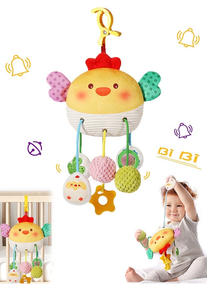 Lemon Baby Stroller Rattle Pendant, Car Seat Toys For Babies 0-6 Months, Chick Stroller Toy With Clamp, Best Baby Ideal Gift For Ages 0 And Up  - Image 1