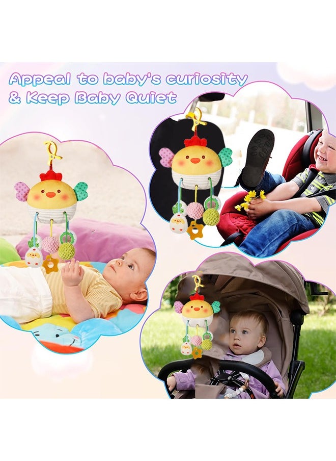 Lemon Baby Stroller Rattle Pendant, Car Seat Toys For Babies 0-6 Months, Chick Stroller Toy With Clamp, Best Baby Ideal Gift For Ages 0 And Up  - Image 2