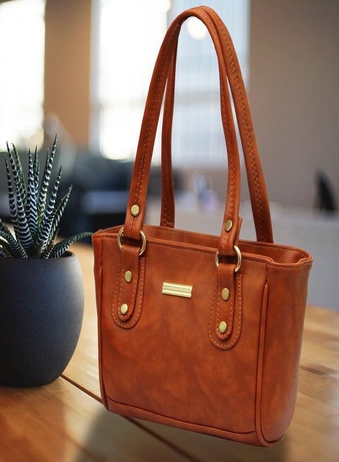 WORLD STAR PU Handbag for Womens | Tan - Image 3
