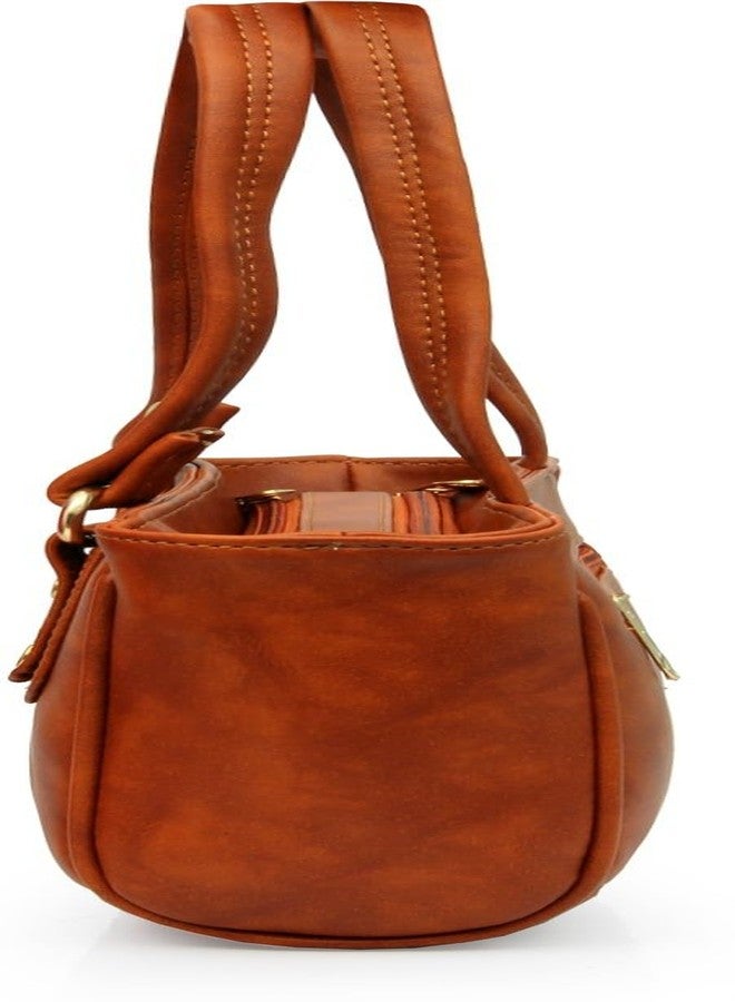 WORLD STAR PU Handbag for Womens | Tan - Image 4