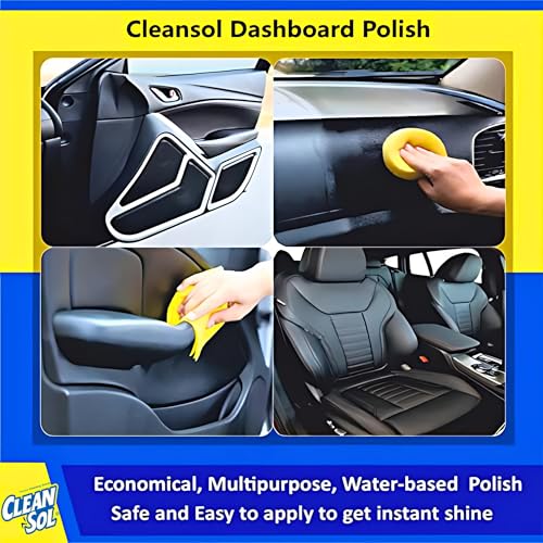 Cleansol Dashboard Polish for Car Interior & Motorbike - 250ml | Shine & Protection for Plastic, Vinyl, Leather & Rubber | Cleaner & Restorer | Long-Lasting Gloss & UV Protection - Image 4