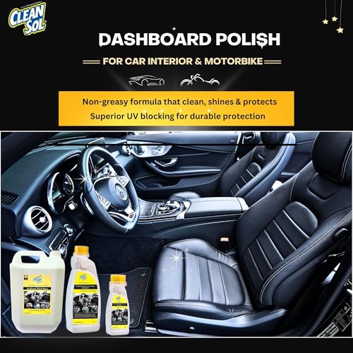 Cleansol Dashboard Polish for Car Interior & Motorbike - 250ml | Shine & Protection for Plastic, Vinyl, Leather & Rubber | Cleaner & Restorer | Long-Lasting Gloss & UV Protection - Image 3