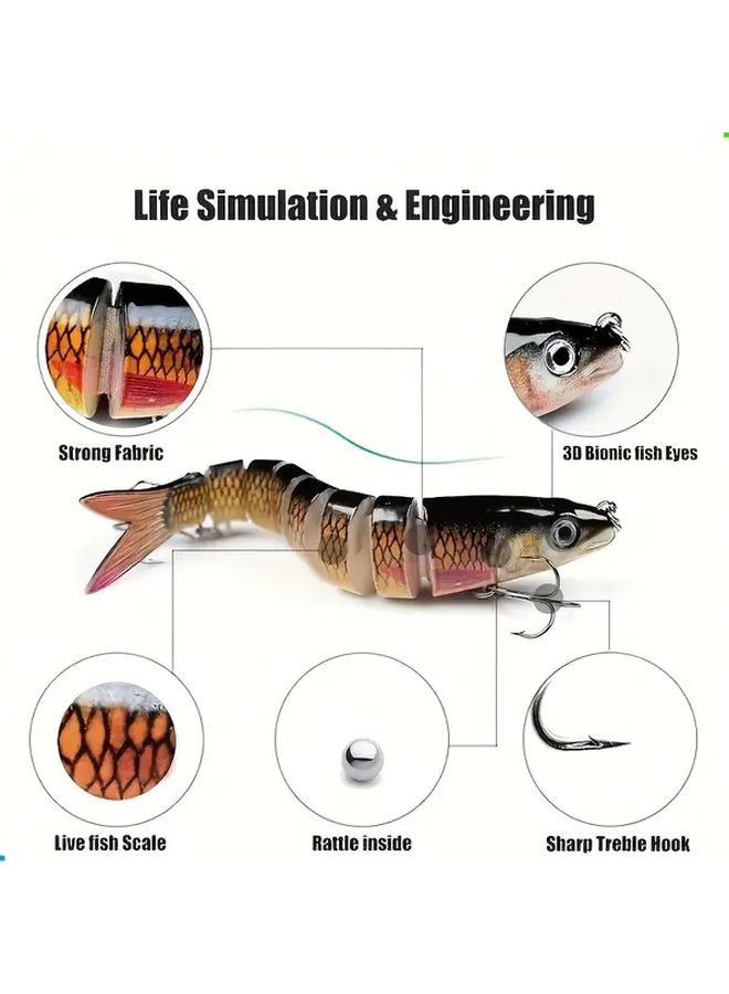 1 Piece Multi Section Swimming Bait Realistic Fish Design For Freshwater And Saltwater Fishing - Image 3