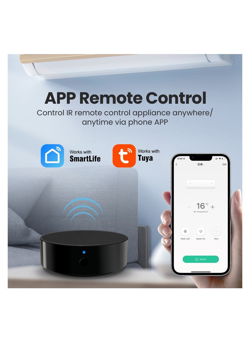 UanTii - UanTii Tuya WiFi IR Remote Universal Infrared Remote Control For Air Conditioning TV Works With Alexa and Google Home - Image 1