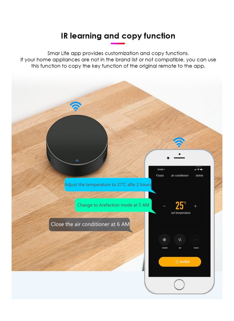 UanTii - UanTii Tuya WiFi IR Remote Universal Infrared Remote Control For Air Conditioning TV Works With Alexa and Google Home - Image 1