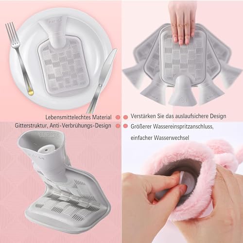 HomeFast Hot Water Bottle with Plush Cover - 500ml Rubber Hot Water Bag with Hand Warmer Pockets for Pain Relief, Cramps, Backpain, Neckpain & Body Pain | Safe, Durable & Recyclable - Image 3