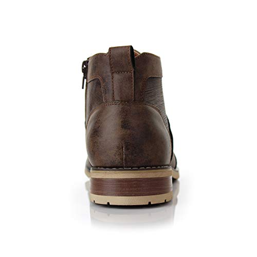 Ferro Aldo Men's Blaine Cap Toe Chukka Boots | Lace-Up Ankle Dress Boot with Side Zipper | MFA806035 | in Chestnut Brown, Size 6.5 - Image 5