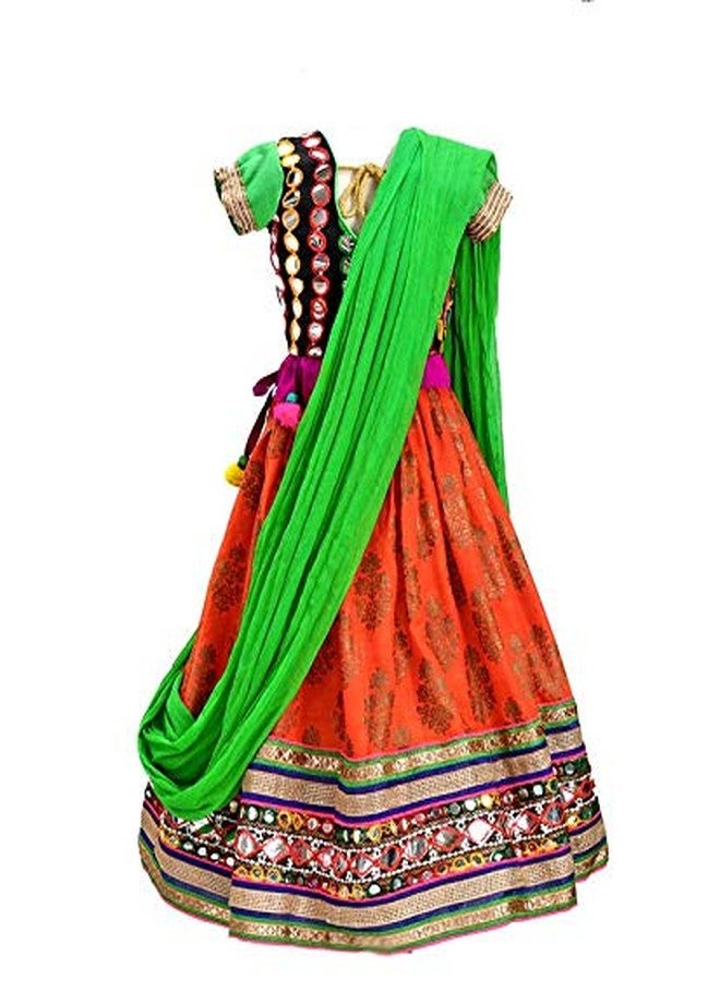 Aglare Girl's Cotton Readymade Lehenga Choli (ALk1040500_MUL_24_Orange_4-5 Years) - Image 2