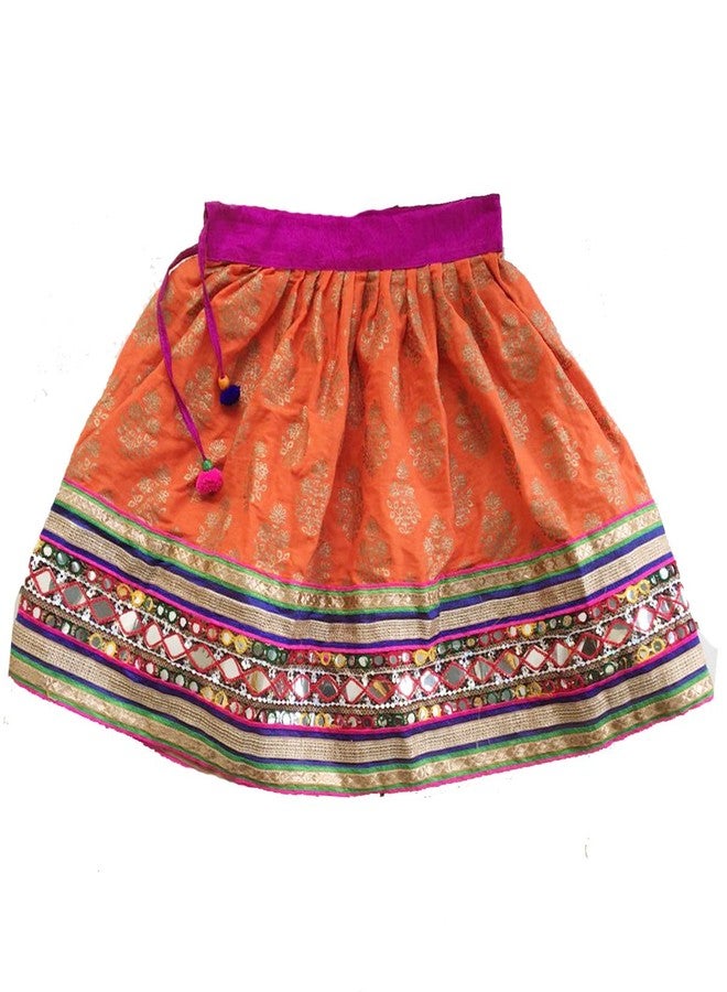 Aglare Girl's Cotton Readymade Lehenga Choli (ALk1040500_MUL_24_Orange_4-5 Years) - Image 5