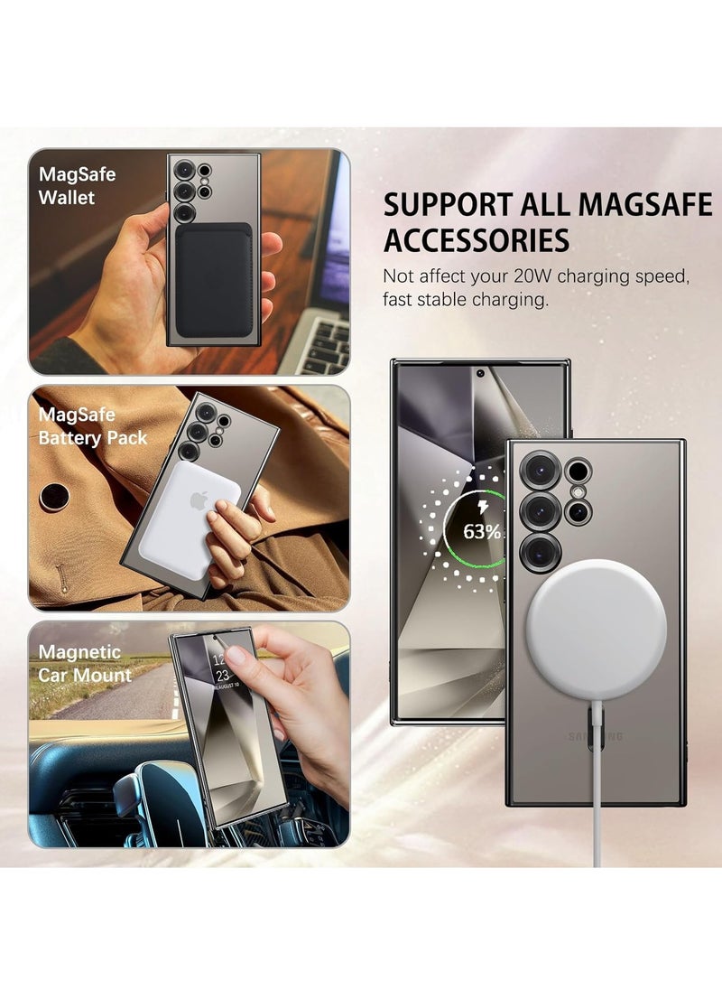 Case - Samsung Galaxy S24 Ultra 6.8 Inch Case [Compatible with MagSafe], Case for Samsung S24 Ultra Case Slim TPU Silicone Anti-Slip, Wireless Magnetic Charging, Black - Image 1