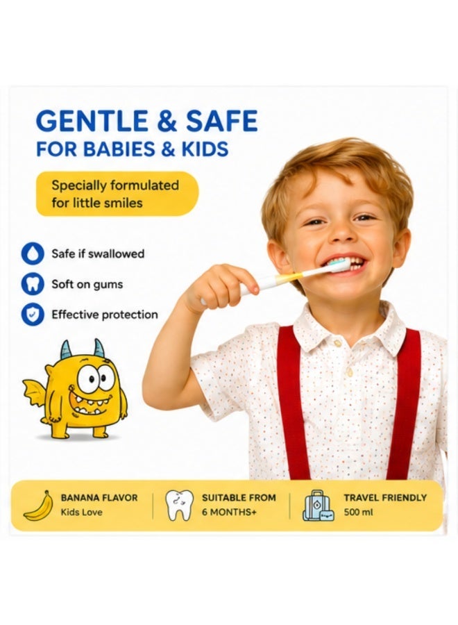 Babyton Natural Toothpaste – Fluoride-Free Gel | Safe if Swallowed | For Babies 6 Months+ | Banana Flavor - Image 4