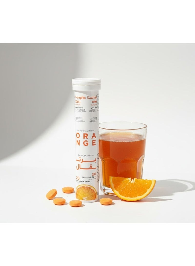 زهوة أورانجيتا فيتامين C فوار 1000 مجم مع الزنك بنكهة البرتقال، مكمل سريع الامتصاص لدعم المناعة والطاقة وصحة البشرة وامتصاص الحديد – 20 قرص - Image 4