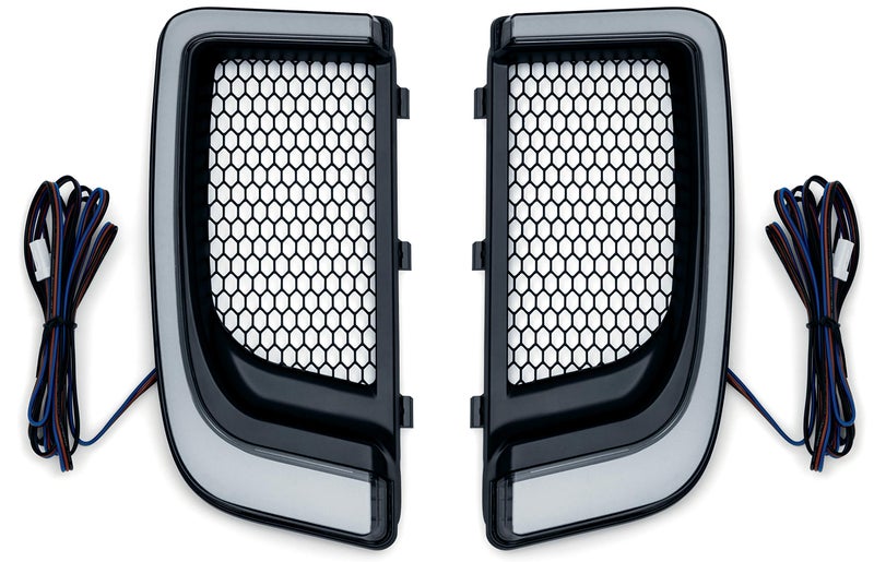 Kuryakyn 5064 Motorcycle Lighting Accessory: Tracer LED Running Light/Turn Signal Fairing Lower Grills for 2014-20 Harley-Davidson Motorcycles, Satin Black, 1 Pair - Image 5