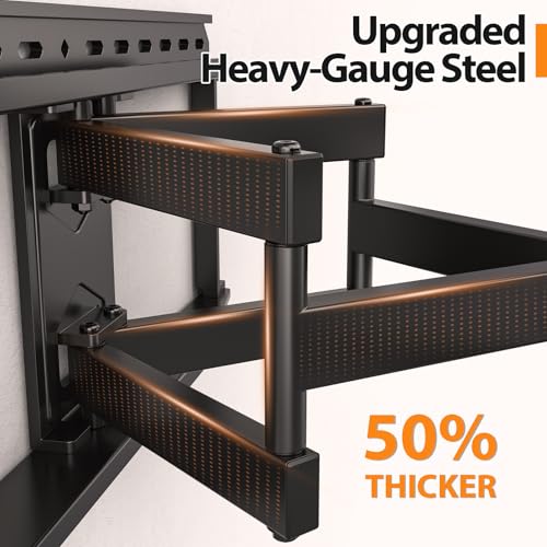 IWORKBOARD Full Motion 75 85 86 90 97'' TV Wall Mount Bracket, Loads 150 lbs Heavy Duty TV Mount, Swivel Tilt Extension Level, Complete Metal Bars & Wall Plate, up to 600x400mm VESA & 24'' Wood Studs - Image 3