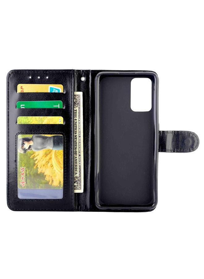 اس-توب جراب لهاتف OPPO Realme GT 5G / X7 Max 5G / Q3 Pro 5G China / GT Neo 5G جراب واقٍ من الجلد بتصميم Crazy Horse Texture مع حامل وفتحات للبطاقات ومحفظة وإطار للصور - Image 3