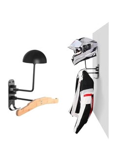 HOOKOR Durku Helmet Stand, Rotation Metal Helmet Holder Wall Mount, Helmet Holder Bike with 2 Hooks Helmet Hanger for motorbike, Caps, Baseballs, Rugby Helmet  - Image 1