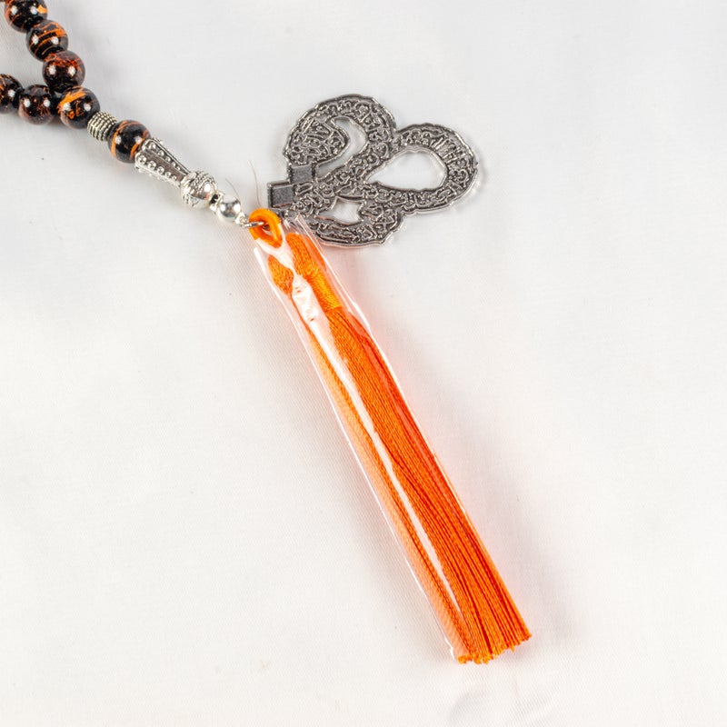 The Black Pearl Accessories Brown Blue Alabaster Stone Prayer Bead of 33 Beads - Image 4