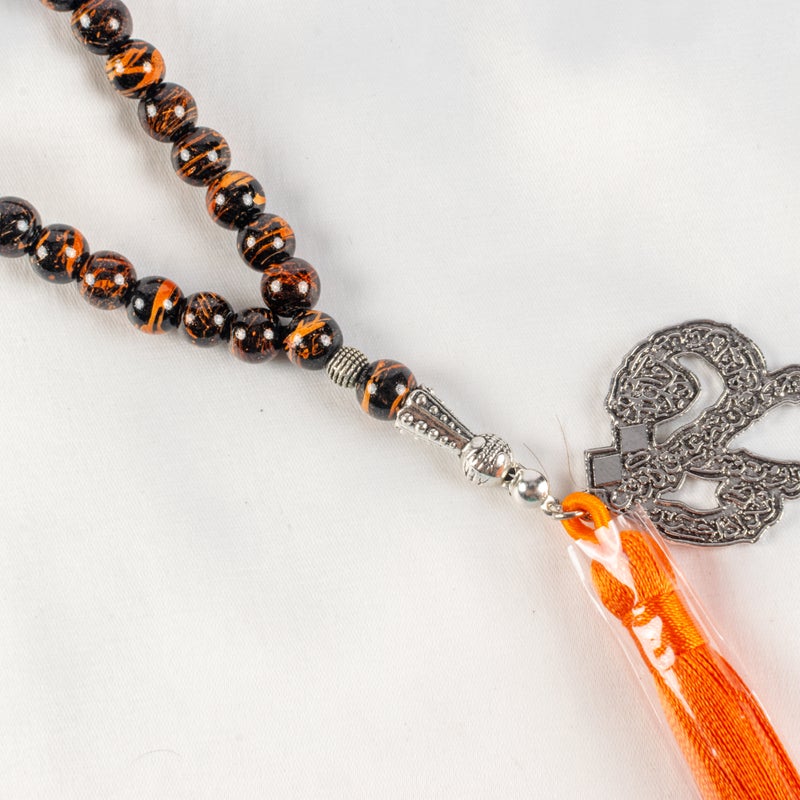 The Black Pearl Accessories Brown Blue Alabaster Stone Prayer Bead of 33 Beads - Image 3