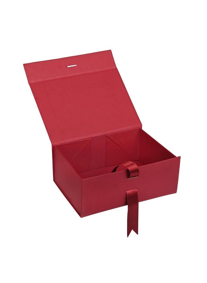 Aakriti Maroon Foldable Rakhi Gift Box Empty Gift Box with Satin Ribbon, Multipurpose Hamper Box Holds upto 5 kg Reuse Gift Boxes for Gift Packing (Small 18 x 17 x 9 cm, Maroon Matte Finish 20Pcs) - Image 5