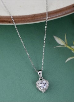 VOYLLA 925 Sterling Silver CZ Heart Pendant  - Image 1