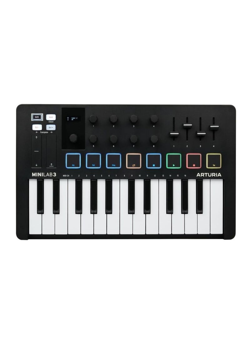Arturia - Arturia MiniLab MK3 25 Slim-key Controller- Black - Image 1