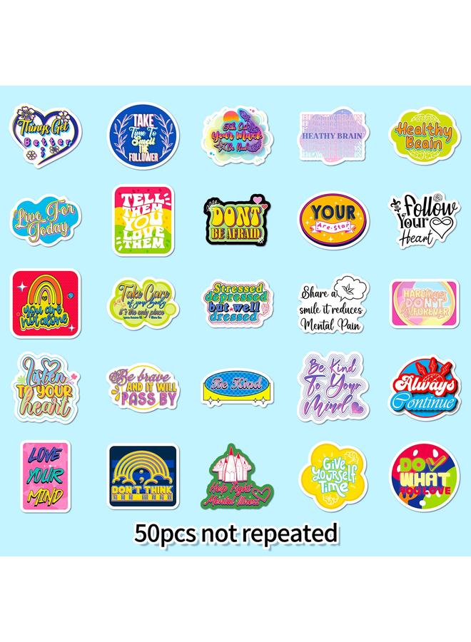 Bluejw Big Sale 50 Inspirational Text Hot Sale English Label Phrase Water Cup Notes Decorative Stickers Outdoor Waterproof - Image 3