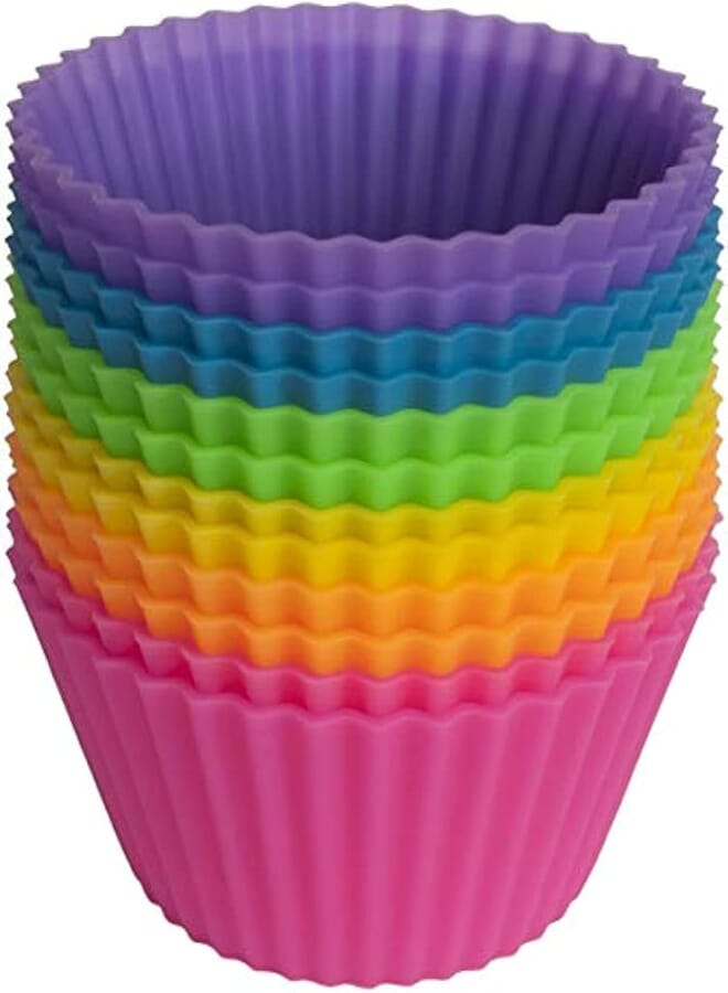 one year warranty_Pantry Elements Silicone Baking Cups - Set of 12 Reusable Cupcake Liners in Six Vibrant Colors5643454852