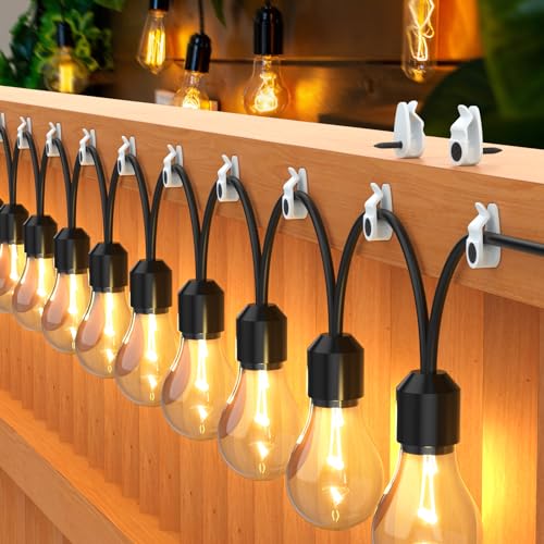 Lewufe Hooks for Outdoor String Lights Clips, Christmas Light Clips Weatherproof, Lights Hanger Hooks for Hanging Christmas Light, Fairy Light, Cable, Holiday Decor - White, 50 Pack - Image 2