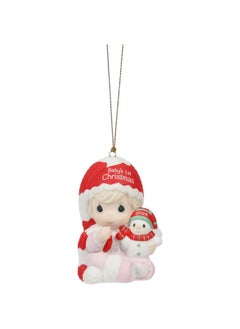 Precious Moments Precious Moments 241005 Baby’s First Christmas Dated 2024 Girl Bisque Porcelain Ornament 