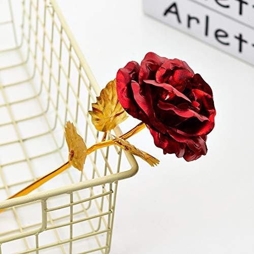 click2shop click2shop 24K Gold Plated Red Rose Foil Dipped Rose Flower Gift for Lover Mother Friends Perfect for Valentines Day Mothers Day Birthday Special Occasions - Image 4