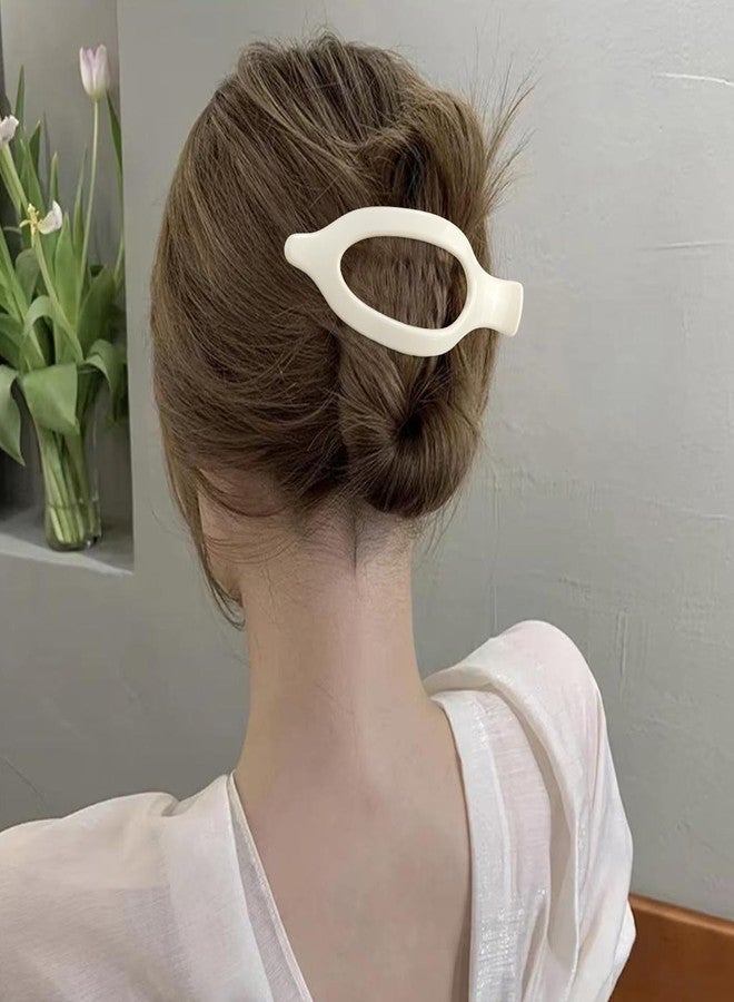 ATODEN Flat Hair Claw Clips - Women's 3pc French Concord Large Neutral Jaw Clips for Thin/Thick Hair - White, Brown, Black - Image 2