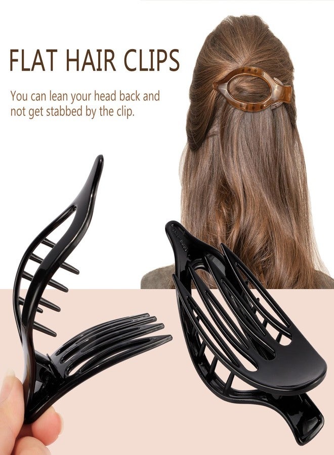 ATODEN Flat Hair Claw Clips - Women's 3pc French Concord Large Neutral Jaw Clips for Thin/Thick Hair - White, Brown, Black - Image 5