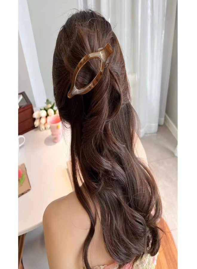 ATODEN Flat Hair Claw Clips - Women's 3pc French Concord Large Neutral Jaw Clips for Thin/Thick Hair - White, Brown, Black - Image 4
