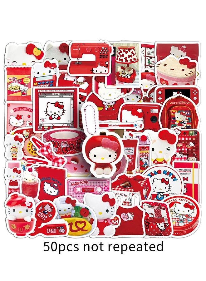 Hello Kitty 50Pcs Hello Kitty Stickers, Cute Cartoon Waterproof Vinyl Stickers For Laptop Water Bottle Scrapbook Journal Decoration - Image 1
