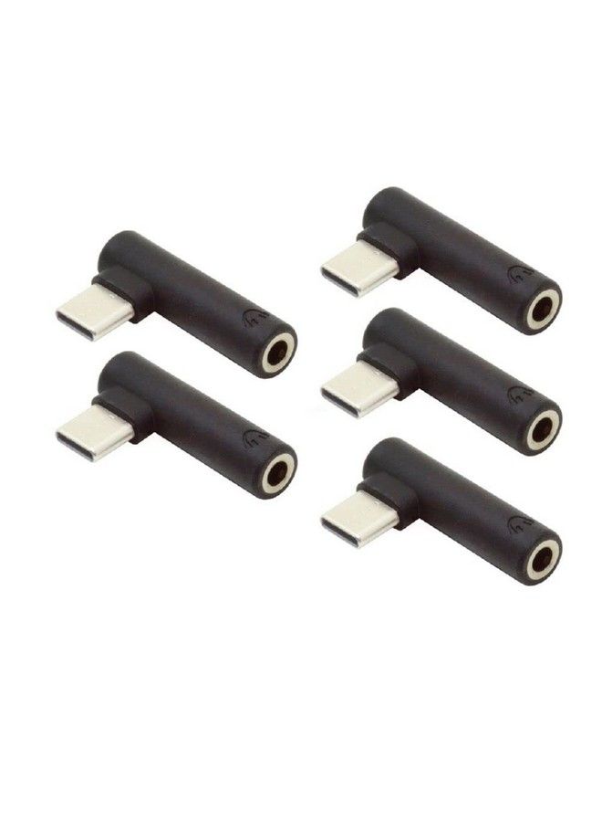 Cablecc 5Pcs Set Typec To 90 Degree Angled 3.5Mm Earphone Adapter Type Usbc 3.1 Male To Aux Audio Female - Image 1