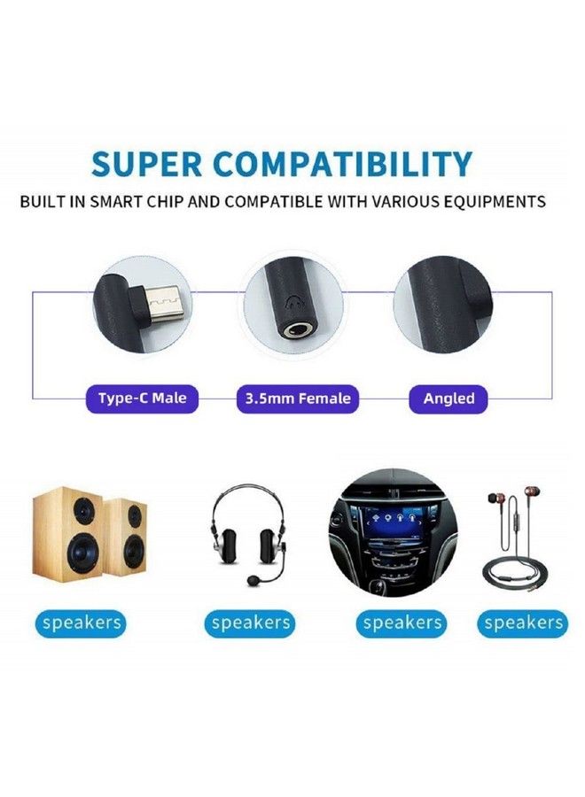 Cablecc 5Pcs Set Typec To 90 Degree Angled 3.5Mm Earphone Adapter Type Usbc 3.1 Male To Aux Audio Female - Image 5