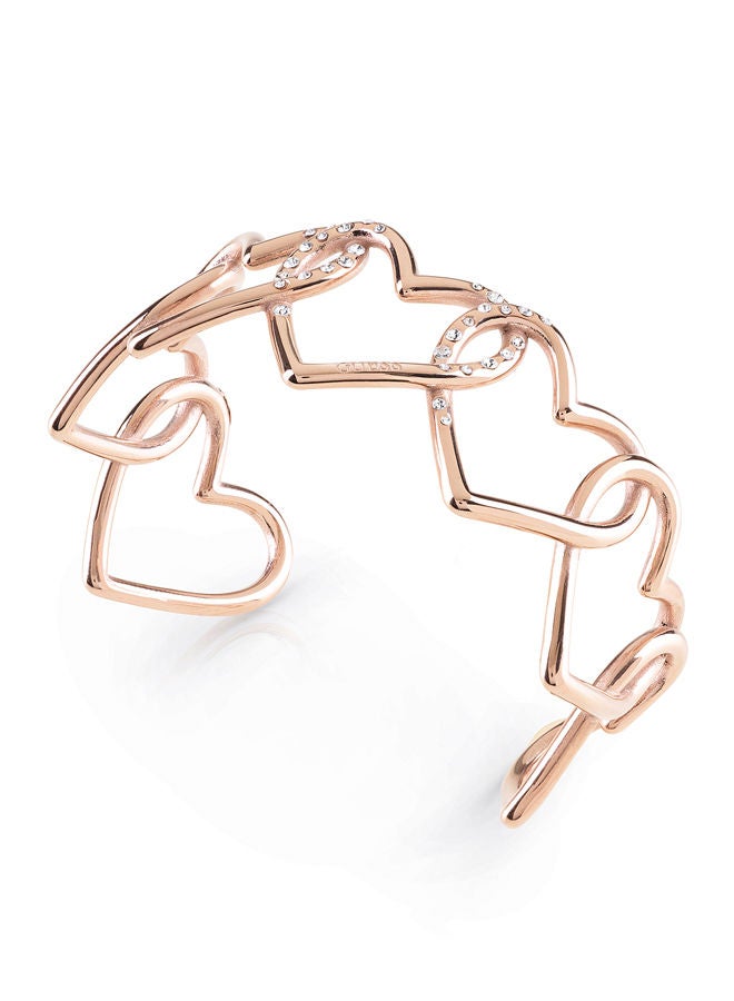 Heart Frame & Pave Crystal Bracelet
