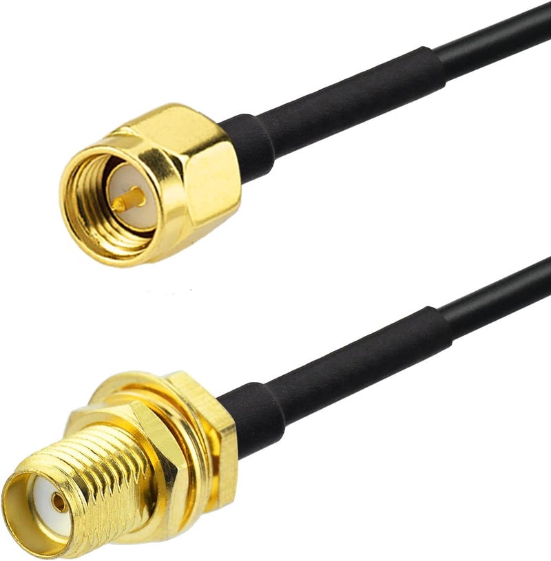 Superbat RF coaxial SMA Male to SMA Female Bulkhead RG174 33ft Cable + 3pcs RF Coax SMA Adapter Kit for SDR Equipment Antenna Ham Radio,3G 4G LTE Antenna,ADS-B,GPS and etc - Image 2