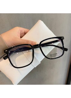 Black Frame Glasses Men's Ultra-light And Elegant Frame Myopia Can Be Equipped With Degrees Big Face Frosted Plain Glasses Frame Trendy Women