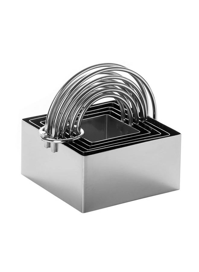 Moffris Square Biscuit Cutter with Handle (5 Pieces/Set) - Nest for Easy Storage Stainless Steel Square Cookie Cutter - Image 1