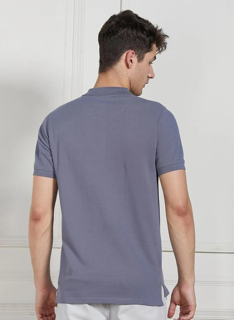 Dennis Lingo Men's Grey 100% Cotton Solid Regular Fit T-Shirt