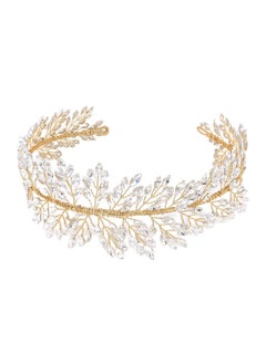 Oriamour Oriamour Silver Wedding Headbands Crystal Bridal Headpieces For Women Wide Bridal Headbands Gold 
